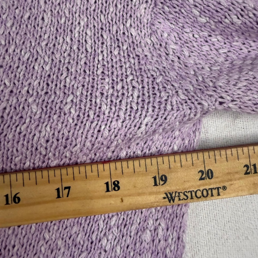 Loft Womens Lavender Purple Marled Knit V-Neck Button Front Cardigan Sweater M - Picture 4 of 7